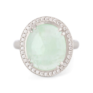 One of a Kind Emerald Halo Ring