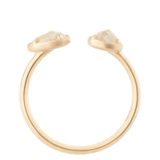 One of a Kind Open Double Raw Yellow Pear Diamond Ring - Anne Sportun Fine Jewellery