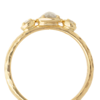 One of a Kind Oval Rosecut Diamond Hammered Ring - Anne Sportun Fine Jewellery