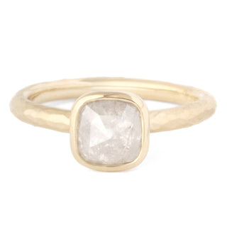 One of a Kind Grey Rosecut Diamond Hammered Ring - Anne Sportun Fine Jewellery