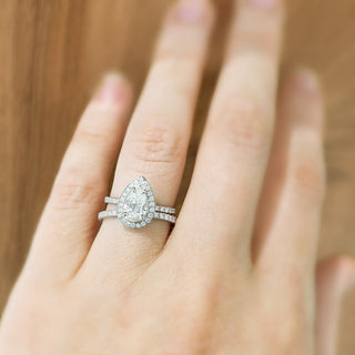 One of a Kind Pear Halo Diamond Ring - Anne Sportun Fine Jewellery