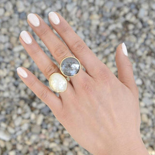 One of a Kind Bezel Grey Sapphire Ring - Anne Sportun Fine Jewellery