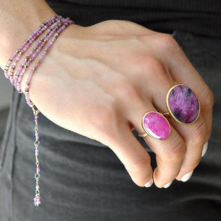 One of a Kind Mottled Pink Sapphire Ring - Anne Sportun Fine Jewellery