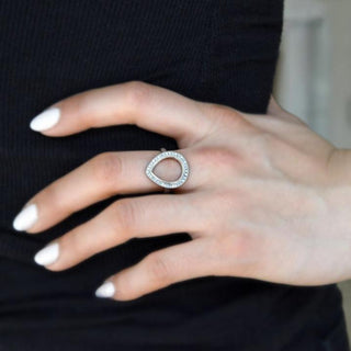 One of a Kind Open Pear Pave Ring - Anne Sportun Fine Jewellery
