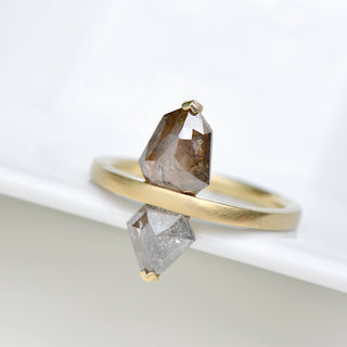 One of a Kind Double Pentagon Diamond Ring - Anne Sportun Fine Jewellery