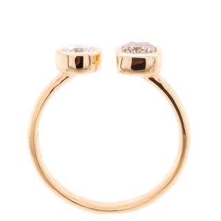Toi et Moi Champagne and White Diamond Ring