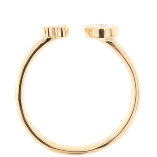 Open Ring w/ Diamond + Diamond Trio and Hammered Band