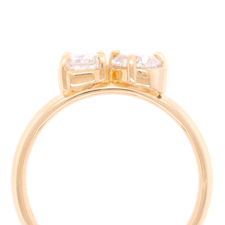 Toi et Moi Radiant and Pear Diamond Ring