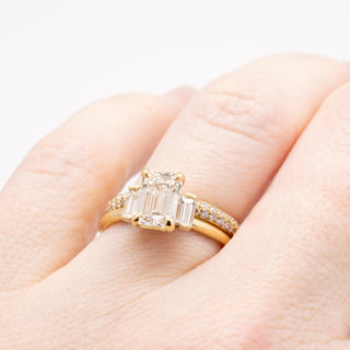 1.39ct Emerald Trinity Diamond Ring