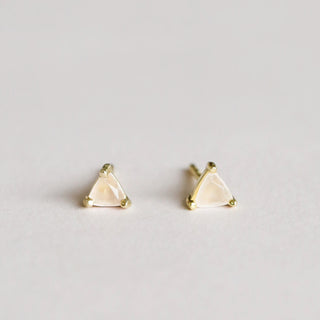 Rose Quartz Mini Energy Gem Studs | Gold Plated - Anne Sportun Fine Jewellery