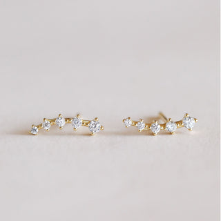 Crawler Studs | White CZ | Gold Vermeil