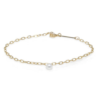 Small Oval Link Pearl Dangle Bracelet | 14k - Anne Sportun Fine Jewellery