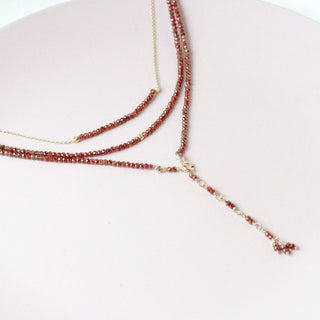 Red Garnet Wrap Bracelet - Necklace - Anne Sportun Fine Jewellery