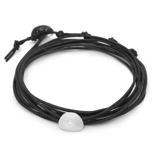 Linen Cord Single Diamond Stardust Petal Bracelet - Anne Sportun Fine Jewellery