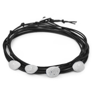 Linen Cord Diamond Stardust Petal Bracelet - Anne Sportun Fine Jewellery