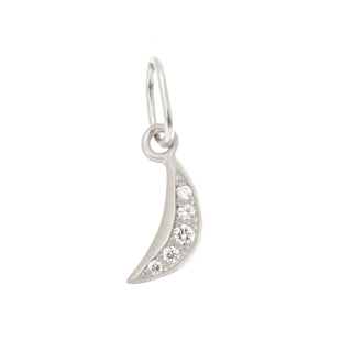 Tiny Crescent Moon Charm with Diamonds - Anne Sportun Fine Jewellery