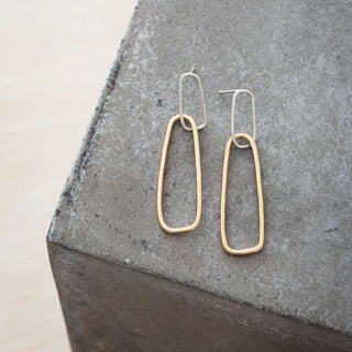 Interlocking Rectangle Post Earrings