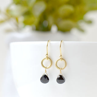 Heart Briolette Black Spinel Earrings - Anne Sportun Fine Jewellery