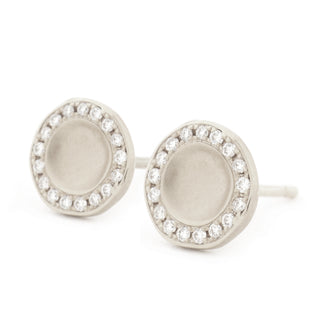 Gold Lilydust Cup Stud Earrings - Anne Sportun Fine Jewellery