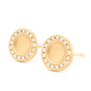 Gold Lilydust Cup Stud Earrings - Anne Sportun Fine Jewellery