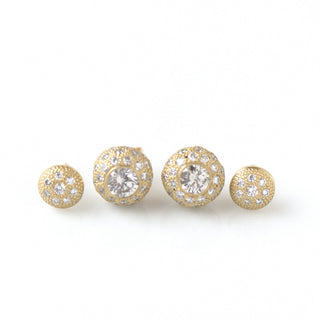 Pave Diamond Turkish Ball Earrings - Anne Sportun Fine Jewellery