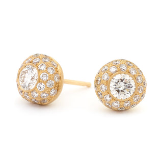 Pave Diamond Turkish Ball Earrings - Anne Sportun Fine Jewellery
