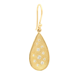 Organic Teardrop Stardust Hook Earrings - Anne Sportun Fine Jewellery