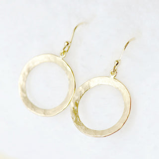 Hammered Open Disc Hook Earrings - Anne Sportun Fine Jewellery