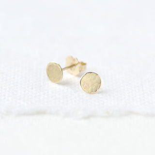 Delicate Hammered Disc Stud Earrings - Anne Sportun Fine Jewellery