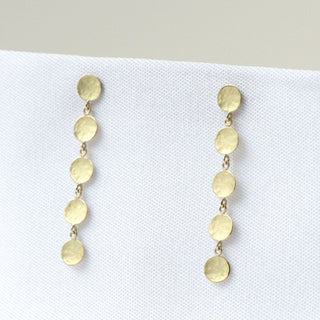 Five Hammered Disc Post Earrings - Anne Sportun Fine Jewellery