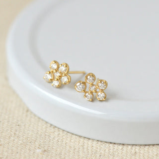 Small Flower Cluster Stud Earring - Anne Sportun Fine Jewellery