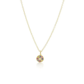 Floret Charm Necklace | Multi-Sapphire | 18k - Final Sale