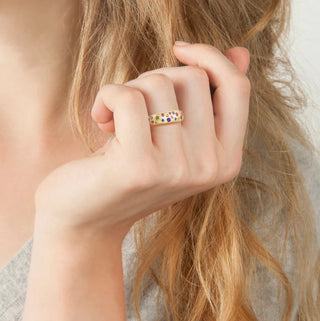 Tapered Multi Sapphire Band | 18k - Anne Sportun Fine Jewellery