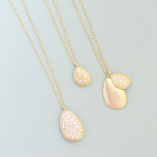 Double Petal Diamond Pendant - Anne Sportun Fine Jewellery