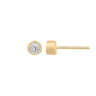 0.10CT Diamond Bezel Stud Earrings | 14k Gold - Anne Sportun Fine Jewellery
