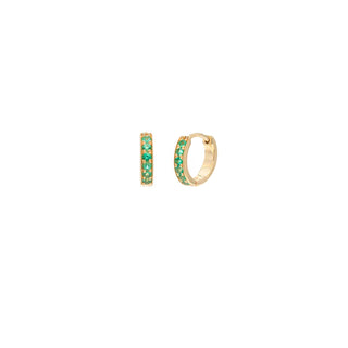 PAVE HUGGIES | 10mm EMERALD - Anne Sportun Fine Jewellery