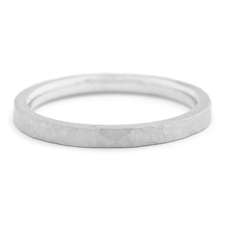 2mm Hammered Pipe Cut Band - Anne Sportun Fine Jewellery