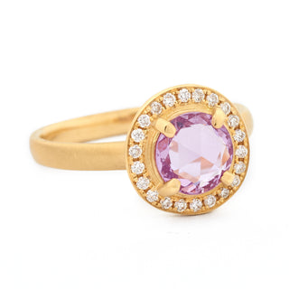 Custom 'Original Halo' Pink Sapphire