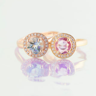 Custom 'Original Halo' Pink Sapphire