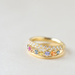 Multi-Coloured Sapphire Crown Band - Anne Sportun Fine Jewellery