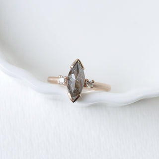 One of a Kind Dark Grey Marquise Diamond Ring - Anne Sportun Fine Jewellery