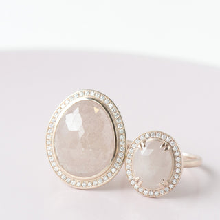 One of a Kind Peach Rosecut Sapphire Ring - Anne Sportun Fine Jewellery