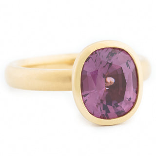 Custom 'Original Bezel' 2.83ct Lavender Pink Oval Spinel