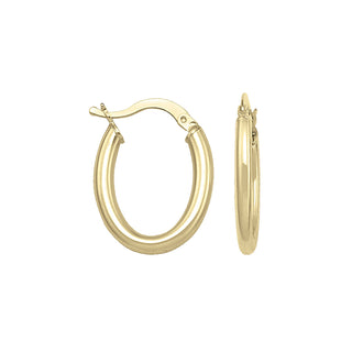 3mm Oval Tube Hoops | 16.4mm | 10k - Anne Sportun Fine Jewellery
