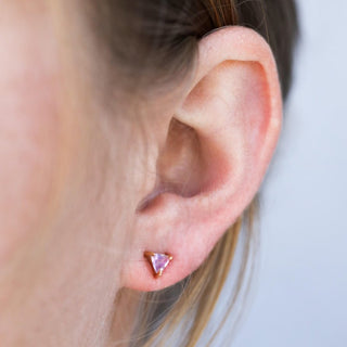 Amethyst Mini Energy Gem Studs | Gold Plated - Anne Sportun Fine Jewellery