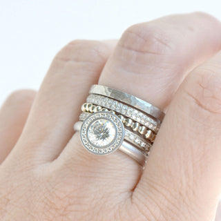 2mm Hammered Pipe Cut Band - Anne Sportun Fine Jewellery